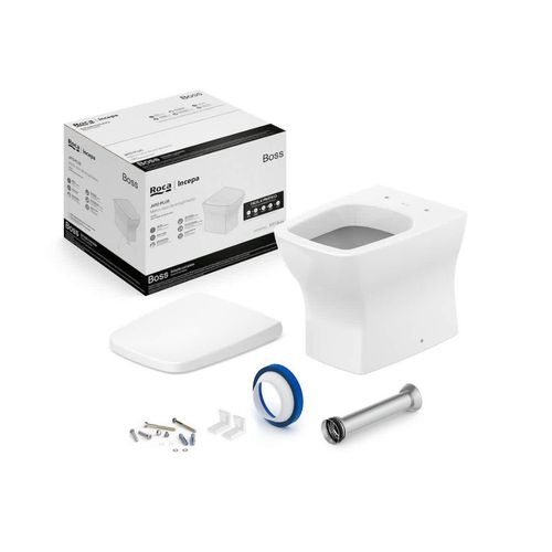 Kit De Bacia Roca Convencional Assento Termofixo Com Queda Amortecida E Complementos De Instalação Boss