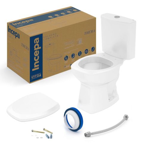 Kit Bacia Com Caixa Acoplada Thema Incepa Branco
